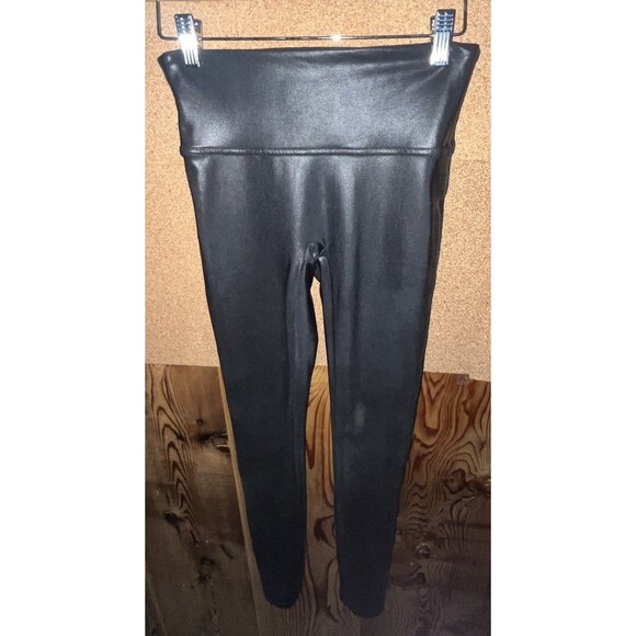 Spanx By Sara Blakely  Faux Leather Pull On Leggings Black Women S/P - Picture 2 of 5
